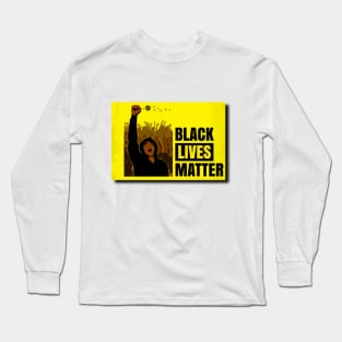 Black lives matter yellow t-shirt stickers Long Sleeve T-Shirt